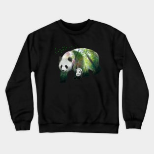 Panda Bear Animal Wild Forest Jungle China Bamboo Nature Asia World Earth Crewneck Sweatshirt